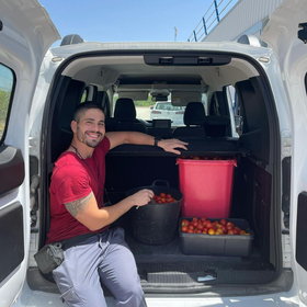 Fran Sandoval keeps the greenhouse spotless